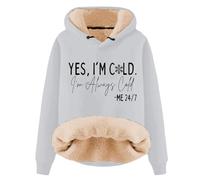 Generisch Sweat à capuche décontracté avec coupe ample, épaules superposées et cordon de serrage pour un look tendance et confortable - Le top athleisure parfait., gris, S