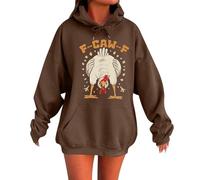 Generisch Sweat à capuche décontracté avec imprimé lettres pour un accompagnement confortable au quotidien - Tissu mélangé doux en polaire avec coupe pratique et durable, café, XL