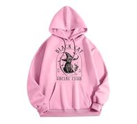 Generisch Sweat à capuche décontracté avec poche à col rond pour femme avec imprimé d'Halloween Cardigan moelleux, Rose, M