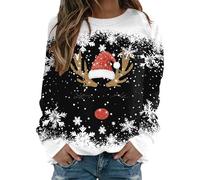 Generisch Sweat à capuche décontracté avec triple imprimé, col rond et manches longues, Noir , L