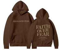 Generisch Sweat à capuche décontracté et confortable réversible à manches longues avec lettre imprimée pour femme, bleu, XL