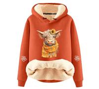 Generisch Sweat à capuche décontracté pour femme avec motif de vache charmant pour un confort de loisirs élégant et une chaleur agréable pendant les froides journées d'automne et les soirées d'hiver