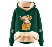 Generisch Sweat à capuche décontracté pour femme avec motif de vache charmant pour un confort de loisirs élégant et une chaleur agréable pendant les froides journées d'automne et les soirées d'hiver