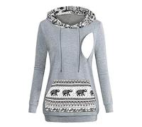 Generisch Sweat à capuche décontracté pour femme avec un design d'allaitement élégant pour les mamans modernes - Mode décontractée confortable, GY2., M