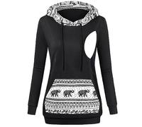 Generisch Sweat à capuche décontracté pour femme avec un design d'allaitement élégant pour les mamans modernes - Mode décontractée confortable, Noir , XL