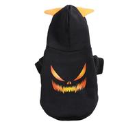 Generisch Sweat à capuche d'Halloween pour chien avec motif citrouille, combinaison drôle pour animaux de compagnie, costume bipied, pour chiens de petite et moyenne taille, noir, taille M