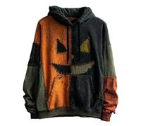 Generisch Sweat à capuche d'Halloween pour homme - Style gothique punk - Y2K - Hip Hop - Pull à manches longues - Pull surdimensionné - Streetwear - Tendance - Carnaval - Tenue de fête, gris foncé, L
