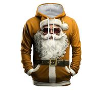 Generisch Sweat à capuche d'hiver pour homme avec imprimé Père Noël, sweat à capuche surdimensionné pour homme, sweat à capuche de sport pour homme, sweat à capuche de Noël à la mode, confortable et