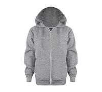 Generisch Sweat à capuche durable avec fermeture éclair pour enfants et adolescents comme alternative de veste tendance dans un design uni, gris, 3-4 ans