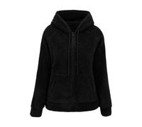 Generisch Sweat à capuche en polaire avec fermeture éclair intégrale et poches avant. Pull d'hiver doux et chaud. Vêtement d'extérieur décontracté et confortable pour un usage quotidien., Noir , XL