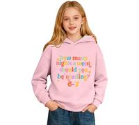 Generisch Sweat à capuche en polaire avec poche, doux, confortable, pour adolescents, veste décontractée, idéale au quotidien, activités sportives en plein air, Rose clair, 5-6 ans