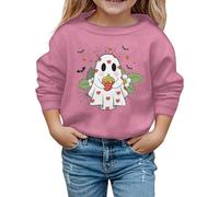 Generisch Sweat à capuche et sweat-shirt pour fille - Pull décontracté avec imprimé - Col rond - Doux - Confortable - Chaud - Pour les tout-petits et les enfants de 3 à 10 ans, Rose, 5-6 ans