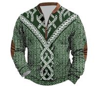 Generisch Sweat à Capuche Hommes Blanc Hommes Hiver Sweatshirt Manches Longues Haut avec Impression Viking Sans Pour La Saison Fraîche Sweat-shirt à Capuche pour 4XL Soleil, Vert foncé #5, L