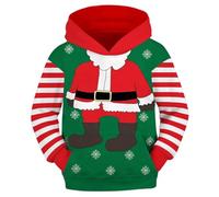 Generisch Sweat à capuche imprimé graphique Pull à capuche décontracté pour adolescents Mélange de coton confortable avec design tendance pour un usage quotidien, rouge, 7-8 ans