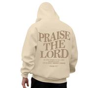Generisch Sweat à capuche Jésus pour homme - Imprimé alphabet - Sweat surdimensionné avec poche - Pull Y2K doux pour les loisirs et le sport, O beige., L