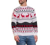 Generisch Sweat à capuche Lovers' Vêtements pour hommes Noël Flocon de neige Pull en tricot à manches longues Col rond Imprimé Pull en tricot Pull Lettre, Blanc., M