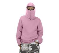 Generisch Sweat à capuche Ninja pour adolescente et fille - Cagoule surdimensionnée Y2K - Veste d'hiver et poche - Veste demi-saison chaude - Veste d'hiver à capuche, Rose, 13 ans