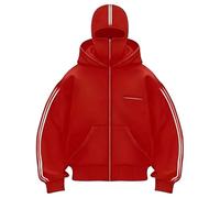 Generisch Sweat à capuche Ninja pour hommes avec capuche et fermeture éclair, avec cagoule Balaclava, sweat à capuche d’hiver, pull chaud, sweat à capuche avec fermeture éclair, veste en sweat pour