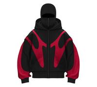 Generisch Sweat à capuche Ninja pour hommes avec capuche et fermeture éclair, avec cagoule Balaclava, sweat à capuche d’hiver, pull chaud, sweat à capuche avec fermeture éclair, veste en sweat pour