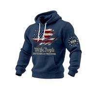 Generisch Sweat à capuche patriotique pour l'anniversaire du peuple, pull de liberté avec confort tout au long de l'année, adapté au quotidien, Marine, 5XL