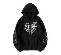 Generisch Sweat à capuche pour adolescents garçons surdimensionnés - Imprimé toile d'araignée Sweat-shirt à capuche équipe Sweat à capuche unisexe Veste de sport Chemise thermique Décontractée