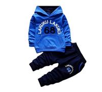 Generisch Sweat à capuche pour enfant avec impression chiffre 68 pour garçons au printemps et en hiver mode décontractée t-shirt à manches longues vêtements bébé jusqu'à 5 ans, bleu, 2-3 ans