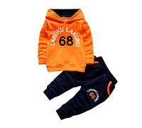 Generisch Sweat à capuche pour enfant avec impression chiffre 68 pour garçons au printemps et en hiver mode décontractée t-shirt à manches longues vêtements bébé jusqu'à 5 ans, Orange, 2-3 ans