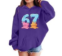 Generisch Sweat à capuche pour enfants 67 garçons filles Sweatshirt Six Seven Adolescent Sweatshirt avec 6 7 chiffres imprimés à manches longues Mode Décontracté Sweat à capuche Hauts Sweat à capuche