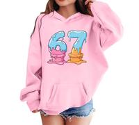 Generisch Sweat à capuche pour enfants 67 garçons filles Sweatshirt Six Seven Adolescent Sweatshirt avec 6 7 chiffres imprimés à manches longues Mode Décontracté Sweat à capuche Hauts Sweat à capuche