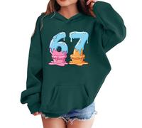 Generisch Sweat à capuche pour enfants 67 garçons filles Sweatshirt Six Seven Adolescent Sweatshirt avec 6 7 chiffres imprimés à manches longues Mode Décontracté Sweat à capuche Hauts Sweat à capuche
