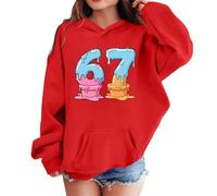 Generisch Sweat à capuche pour enfants 67 garçons filles Sweatshirt Six Seven Adolescent Sweatshirt avec 6 7 chiffres imprimés à manches longues Mode Décontracté Sweat à capuche Hauts Sweat à capuche