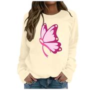 Generisch Sweat à capuche pour femme à la mode pour femme sans éducation au cancer du sein Design décontracté pour une utilisation quotidienne Jogging Pull à capuche, Jaune clair., XL