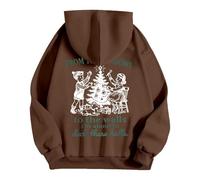 Generisch Sweat à capuche pour femme avec citation de Noël amusante - Sweat à capuche de style vintage - Sweatshirt humoristique « from The Windows to The Walls », Style_v04 Marron, 3XL
