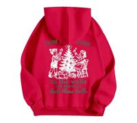 Generisch Sweat à capuche pour femme avec citation de Noël amusante - Sweat à capuche de style vintage - Sweatshirt humoristique « from The Windows to The Walls », Style_v09 Rouge, 5XL