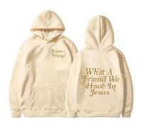 Generisch Sweat à capuche pour femme avec double lettre imprimée, col enroulé dans le dos, intérieur en polaire pour un look urbain, kaki, L