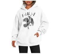 Generisch Sweat à capuche pour femme avec grand imprimé corbeau sur le devant - Sweat à capuche décontracté avec motif d'oiseau mystique - Sweat-shirt streetwear pour un look alternatif, Style_p10