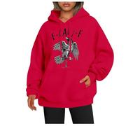 Generisch Sweat à capuche pour femme avec grand imprimé corbeau sur le devant - Sweat à capuche décontracté avec motif d'oiseau mystique - Sweat-shirt streetwear pour un look alternatif, Style_p09