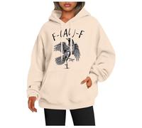 Generisch Sweat à capuche pour femme avec grand imprimé corbeau sur le devant - Sweat à capuche décontracté avec motif d'oiseau mystique - Sweat-shirt streetwear pour un look alternatif, Style_p01