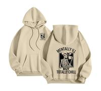 Generisch Sweat à capuche pour femme avec impression déclaration - Sweat à capuche décontracté avec inscription motivante - Sweatshirt confortable pour le quotidien et les loisirs, Style_t04 kaki, XL