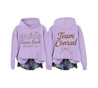 Generisch Sweat à capuche pour femme avec imprimé Cousins Beach & Team Conrad - Sweat à capuche décontracté pour les fans - Sweatshirt avec imprimé à l'avant et au dos, Style_h08 Violet, S