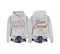 Generisch Sweat à capuche pour femme avec imprimé Cousins Beach & Team Conrad - Sweat à capuche décontracté pour les fans - Sweatshirt avec imprimé à l'avant et au dos, Style_h06 Gris, L