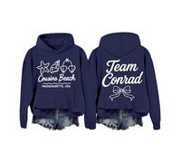Generisch Sweat à capuche pour femme avec imprimé Cousins Beach & Team Conrad - Sweat à capuche décontracté pour les fans - Sweatshirt avec imprimé à l'avant et au dos, Style_h04 Bleu, XL