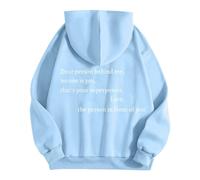Generisch Sweat à capuche pour femme avec inscription en allemand « Liebe Person hinter Mir, niemand bist du, das ist Deine Superkraft » - Noir - Pour femme, bleu clair, L