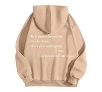 Generisch Sweat à capuche pour femme avec inscription en allemand « Liebe Person hinter Mir, niemand bist du, das ist Deine Superkraft » - Noir - Pour femme, kaki, S