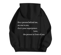Generisch Sweat à capuche pour femme avec inscription en allemand « Liebe Person hinter Mir, niemand bist du, das ist Deine Superkraft » - Noir - Pour femme, Noir , M