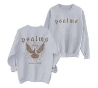 Generisch Sweat à capuche pour femme avec inscription « Over Fear » et cravate Psaume Versen pour femme, Gris clair., XL