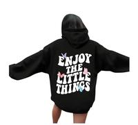 Generisch Sweat à capuche pour femme avec inscription « The Little Things », Noir , XXL