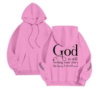 Generisch Sweat à capuche pour femme avec message inspirant dans le dos - Sweat à capuche chrétien avec inscription positive - Sweatshirt décontracté pour la vie quotidienne, Style_e08 Rose, 3XL