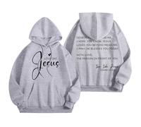 Generisch Sweat à capuche pour femme avec motif de mots, sweat-shirt tendance comme haut décontracté pour les loisirs style preppy, gris, M