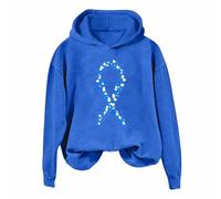 Generisch Sweat à capuche pour femme « Conscience de l'autisme » - Sweat à capuche avec nœud puzzle | Pull de déclaration de soutien et d'acceptation, Style_q02 Bleu, L